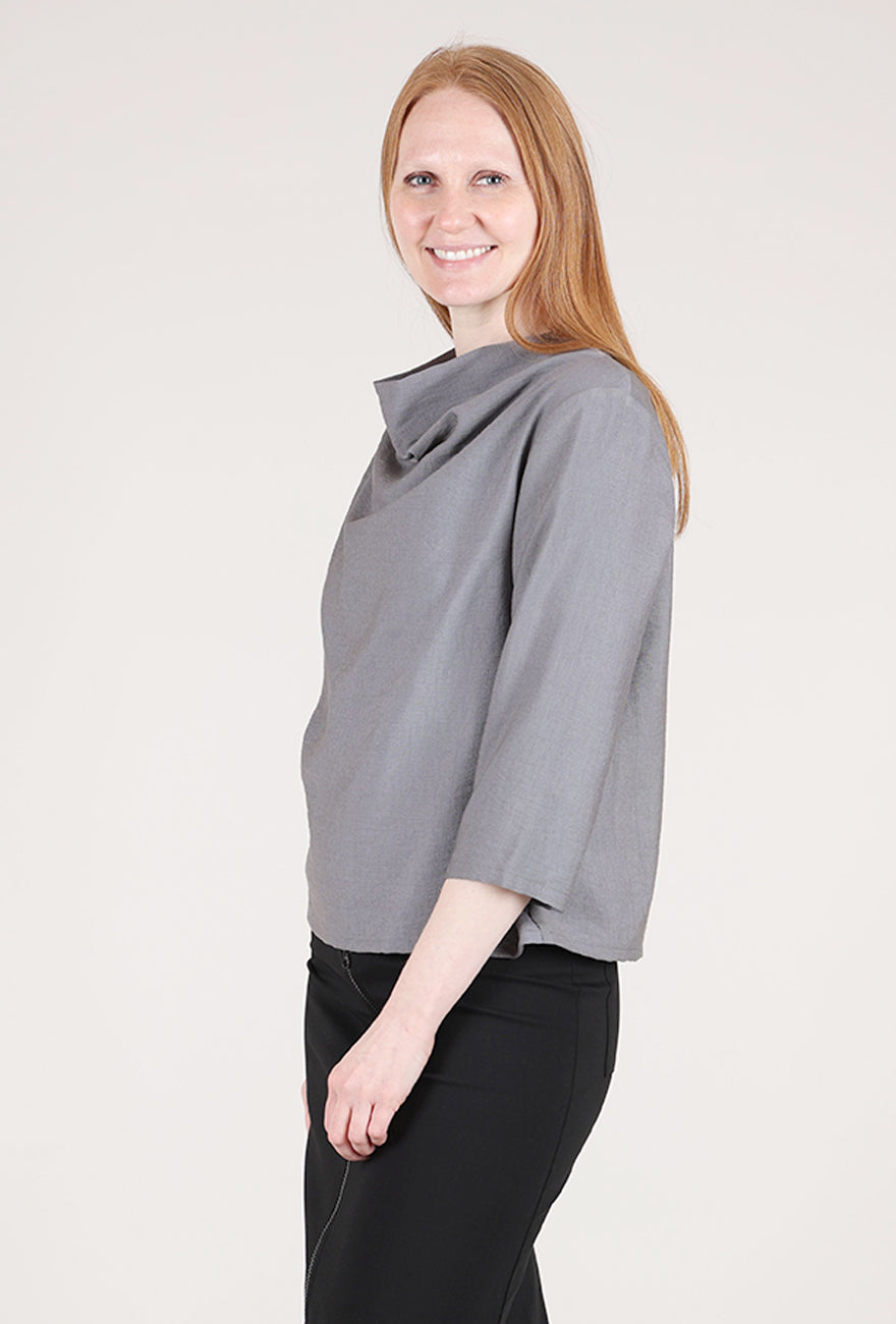 Niche Rayon Cowl Top, Gray 
