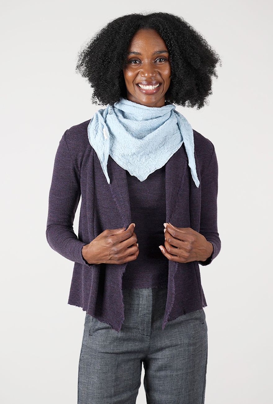 By Basics Bubble Wool Kerchief, Blue Mist 