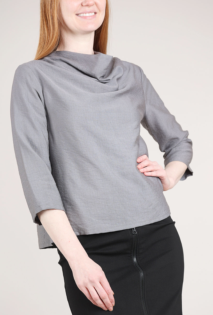 Niche Rayon Cowl Top, Gray 