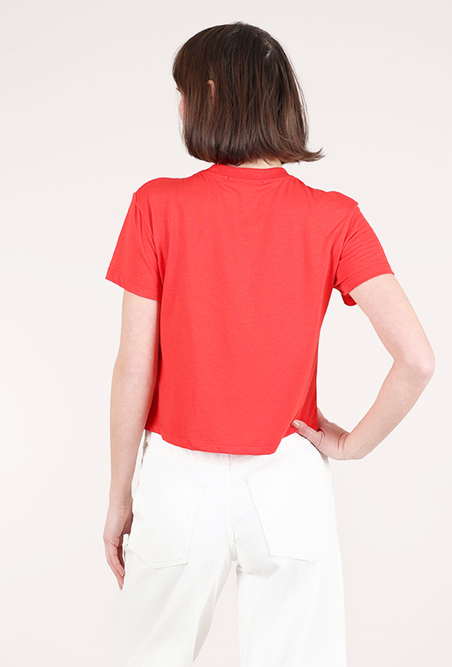 Favorite Daughter The Cropped Signature Tee, Rouge Red 