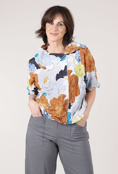 Olivia by Habitat Crimped Crepe Floral Pack It Pullover, Cinnamon 