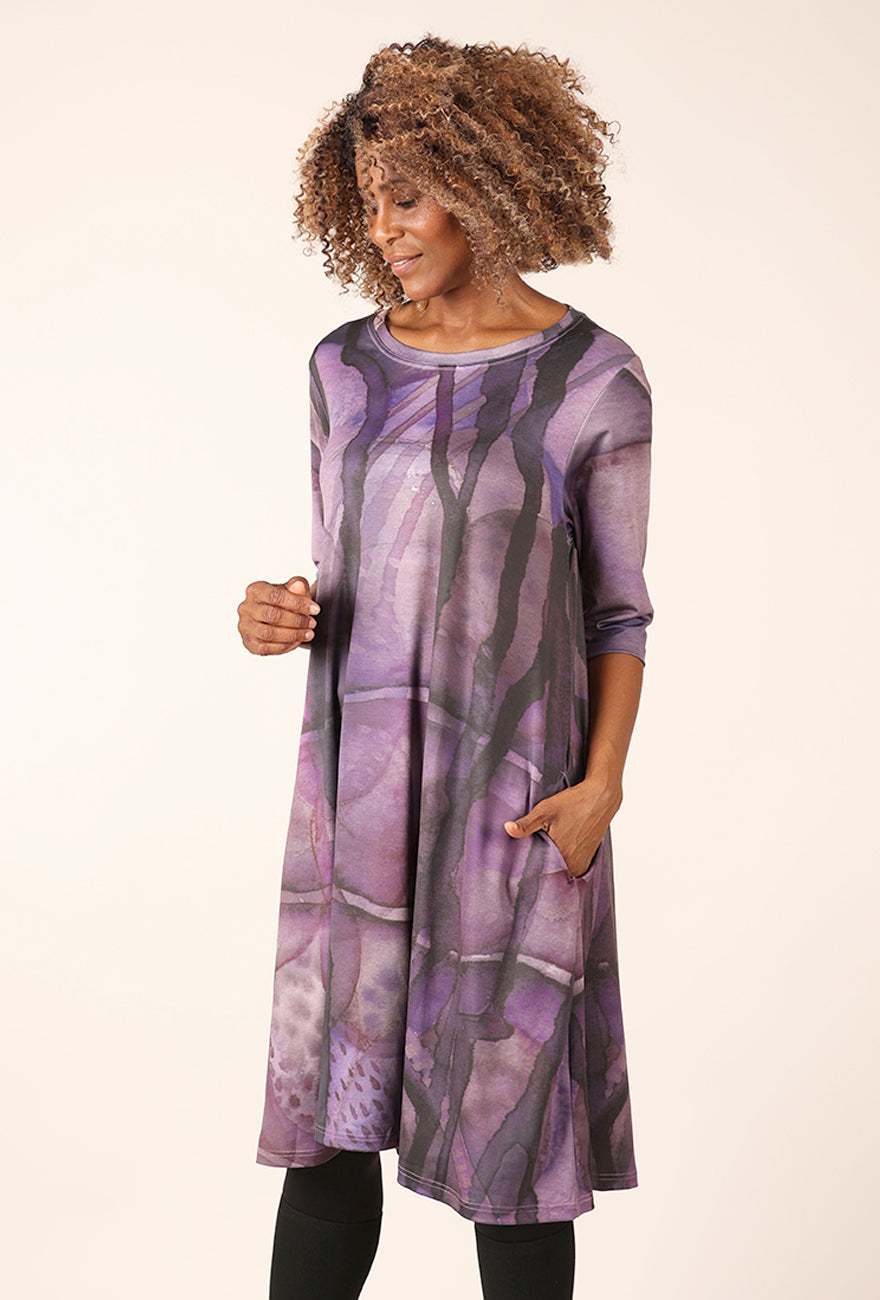 Kaziuki Luna Atlas Dress, Purple 