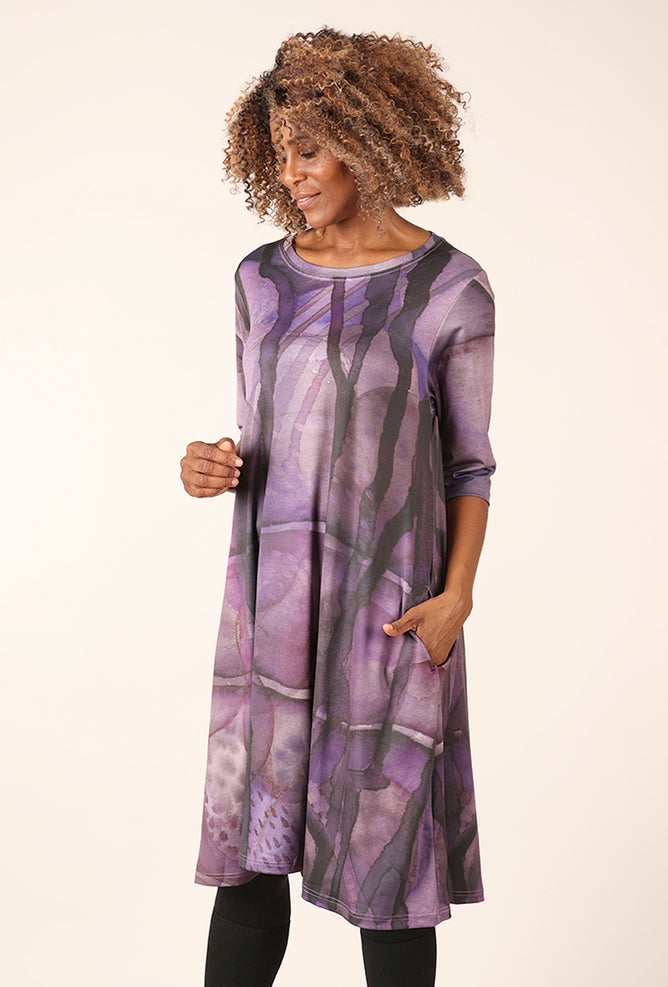 Kaziuki Luna Atlas Dress, Purple 