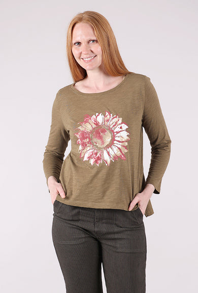 Escape by Habitat Destination Sunflower Boxy Tee, Willow 