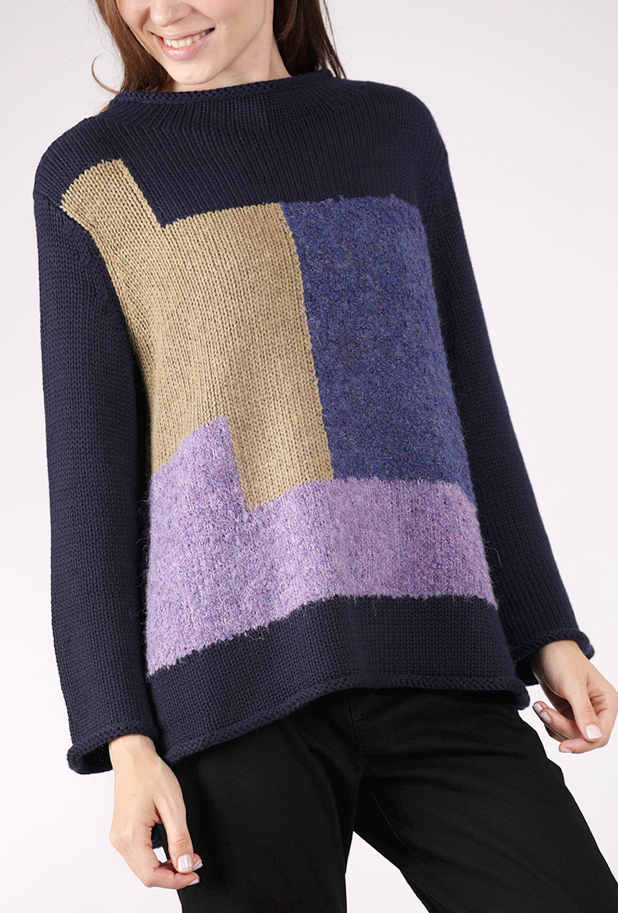 Olivia by Habitat Statement Jigsaw Pullover, Navy 
