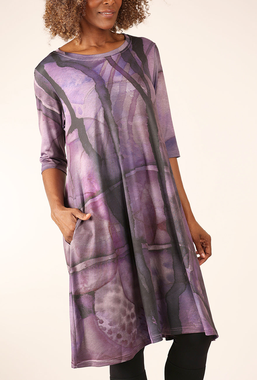 Kaziuki Luna Atlas Dress, Purple 