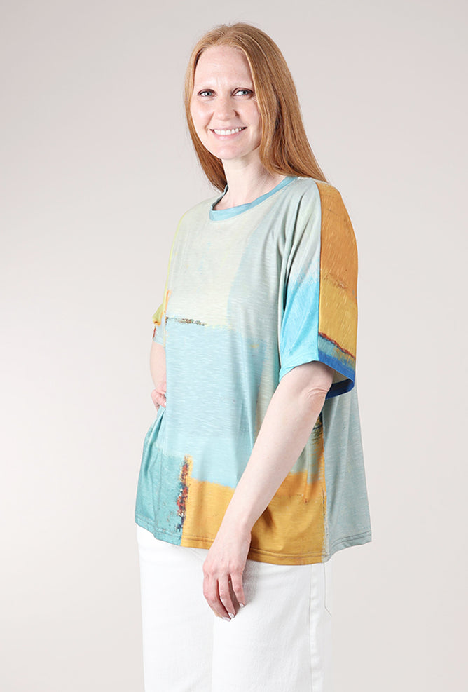 3 Potato 3P Oversized Tee, Yellow/Blue 