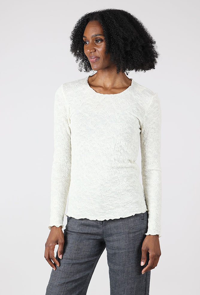 By Basics Bubble Wool Round-Neck Pullover, Raw White 