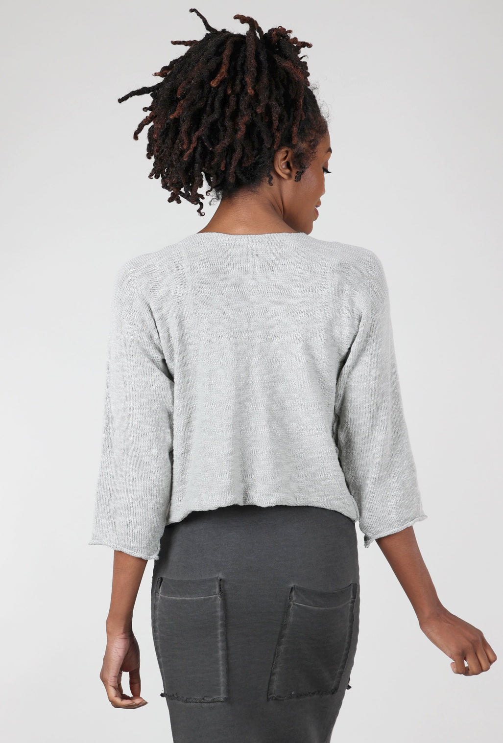 Paper Temples Zaza Petite Cardie, Light Gray 