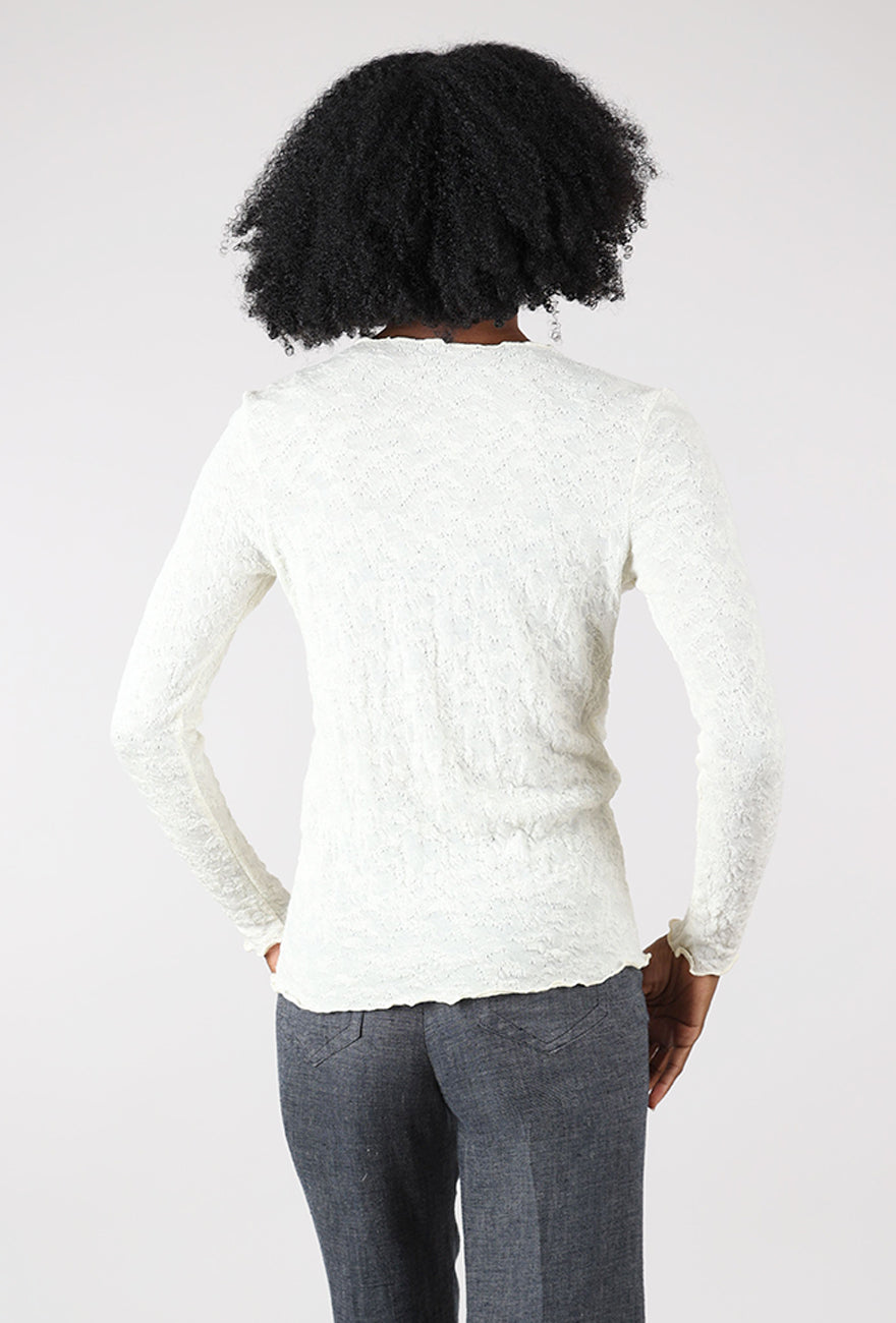 By Basics Bubble Wool Round-Neck Pullover, Raw White 