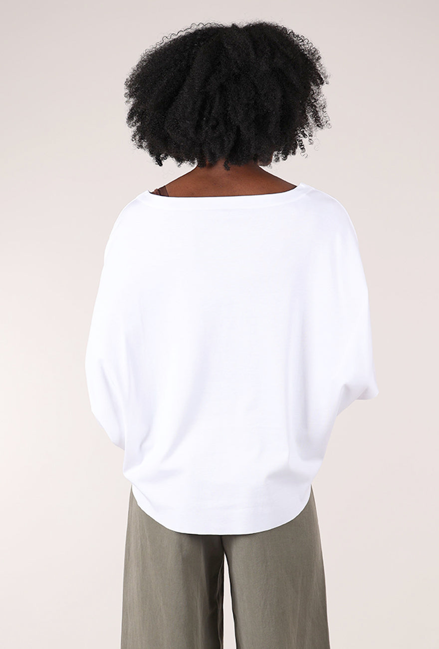 Planet Luxe Pima Cotton Bateau Tee, White 