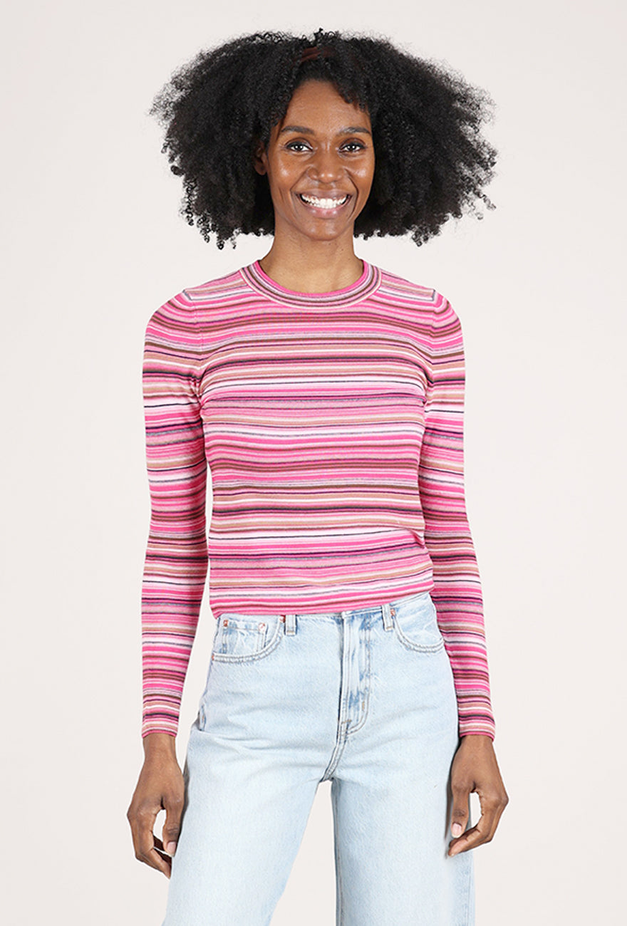 Pistola Madison Crewneck Top, Pink Multi 