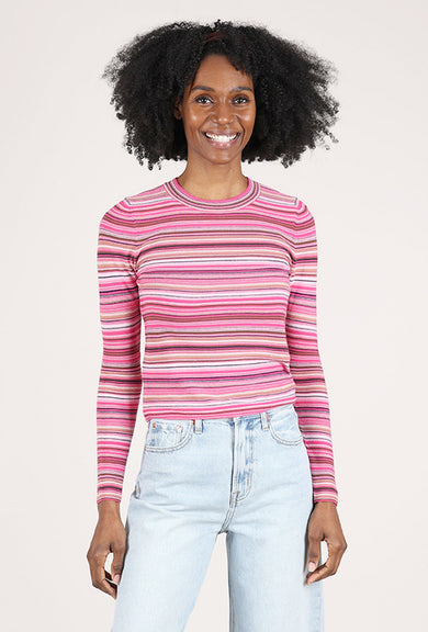 Pistola Madison Crewneck Top, Pink Multi 