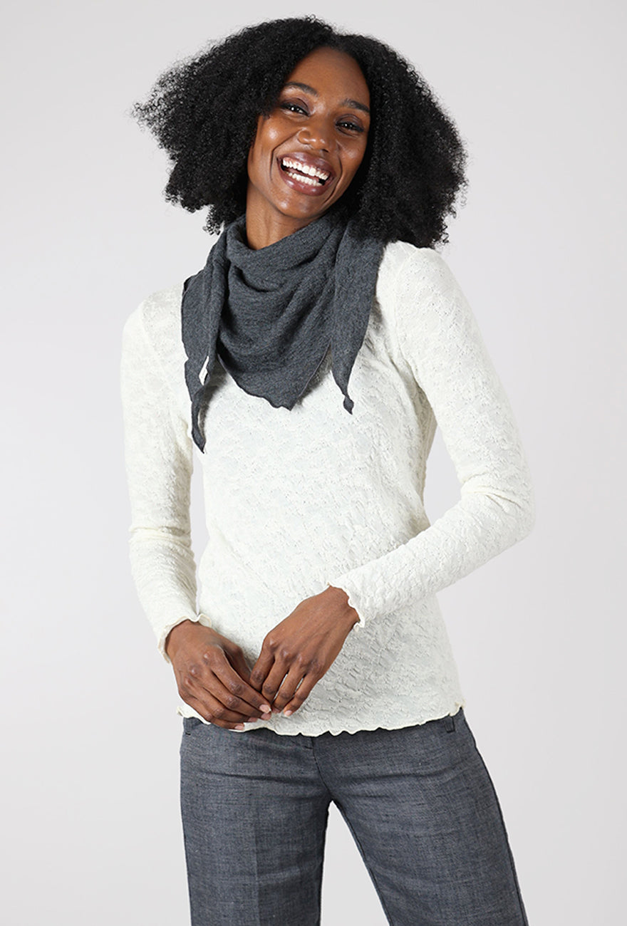 By Basics Bubble Wool Kerchief, Anthracite 