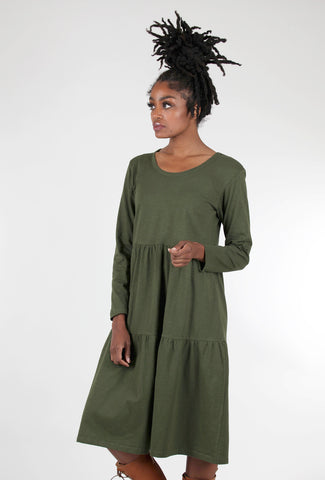 Bibico Maya Tiered Jersey Dress, Green 