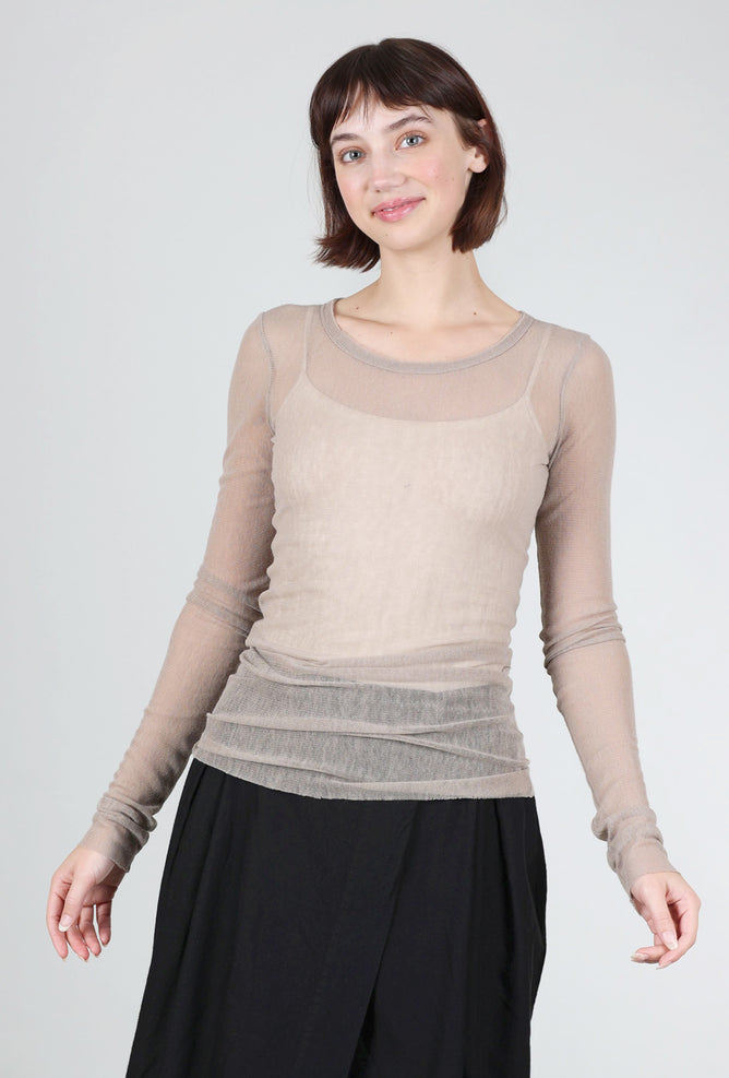 Studio B3 Lua Mesh Tee, Beige 