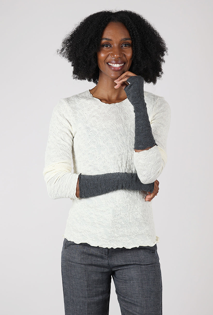 By Basics Bubble Wool Wristwarmers, Anthracite 
