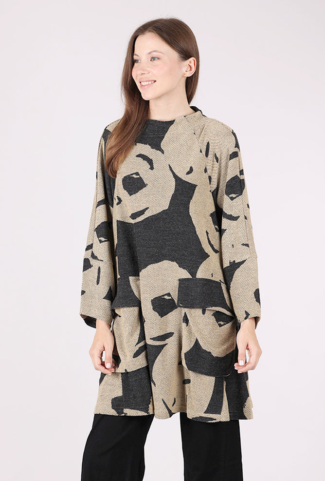 Noen Jacquard Swing Tunic, Charcoal 