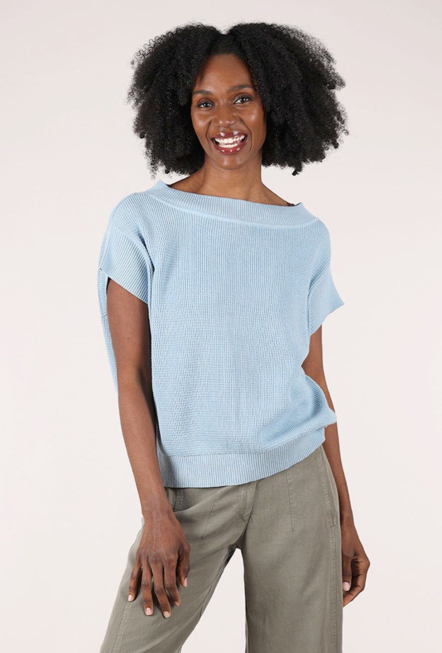 Planet Square Thermal Knit Sweater Tee, Cameo 