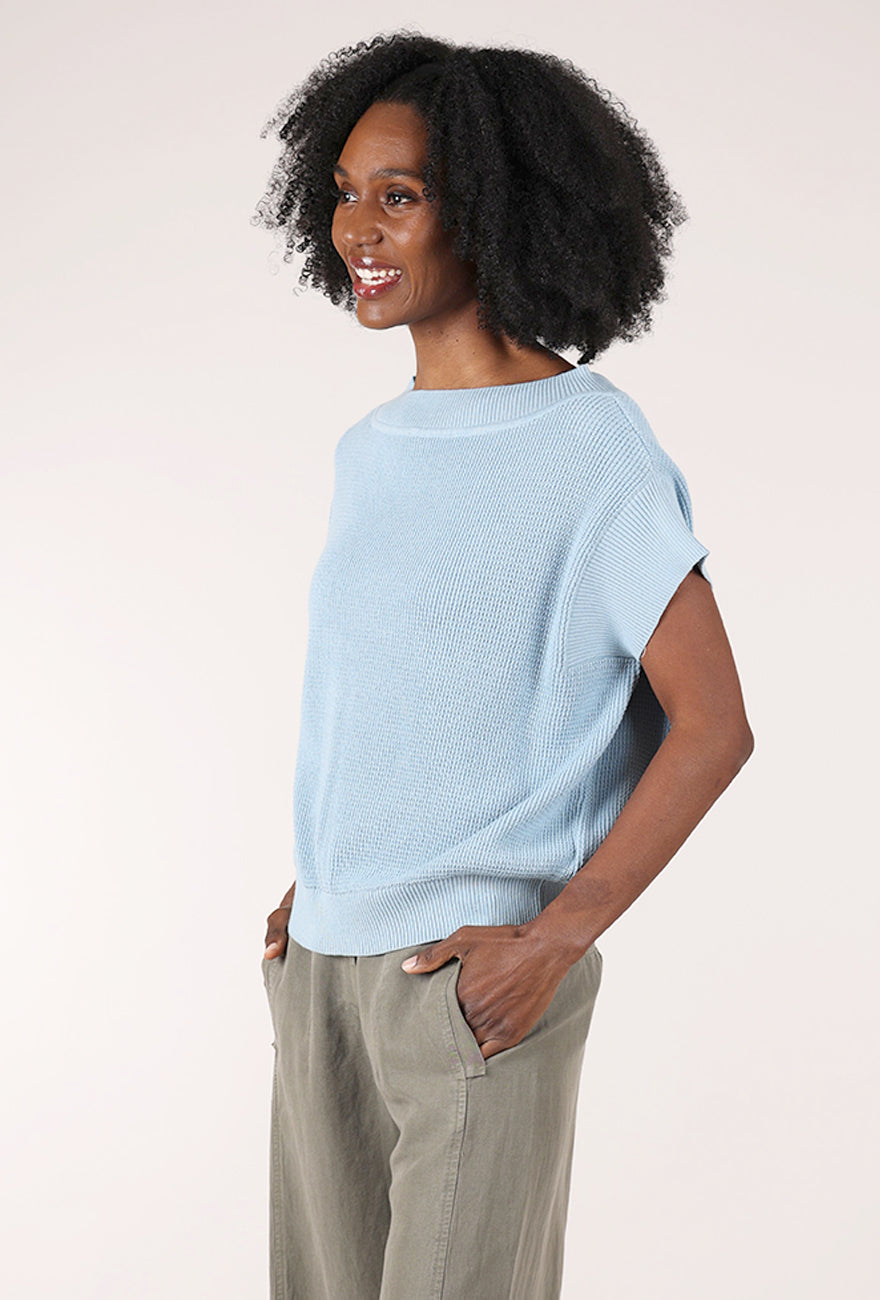 Planet Square Thermal Knit Sweater Tee, Cameo 