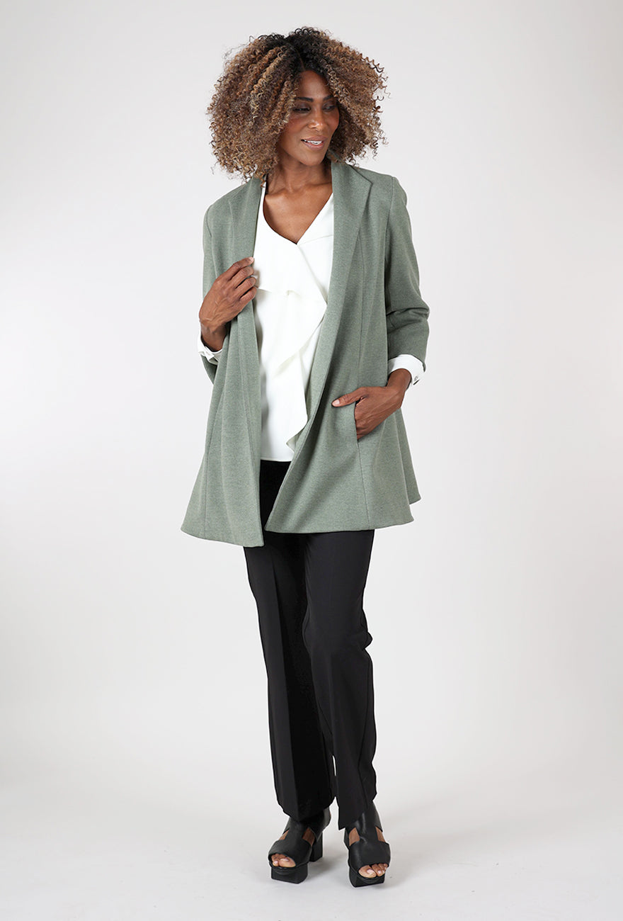 Brushed Swing Coat, Olive Angle 6