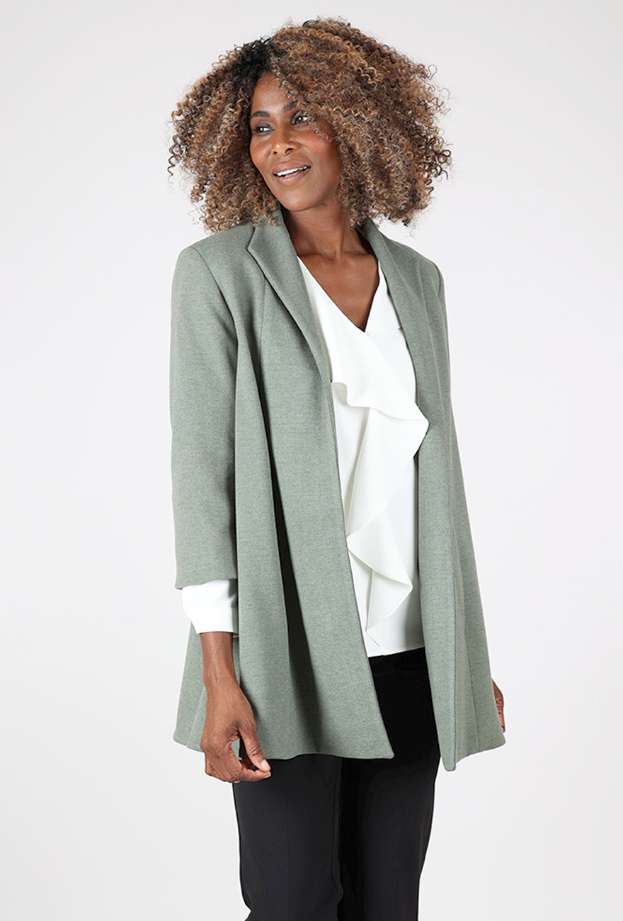 Brushed Swing Coat, Olive