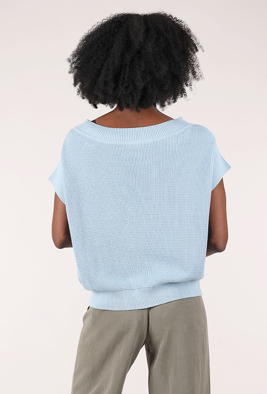 Planet Square Thermal Knit Sweater Tee, Cameo 