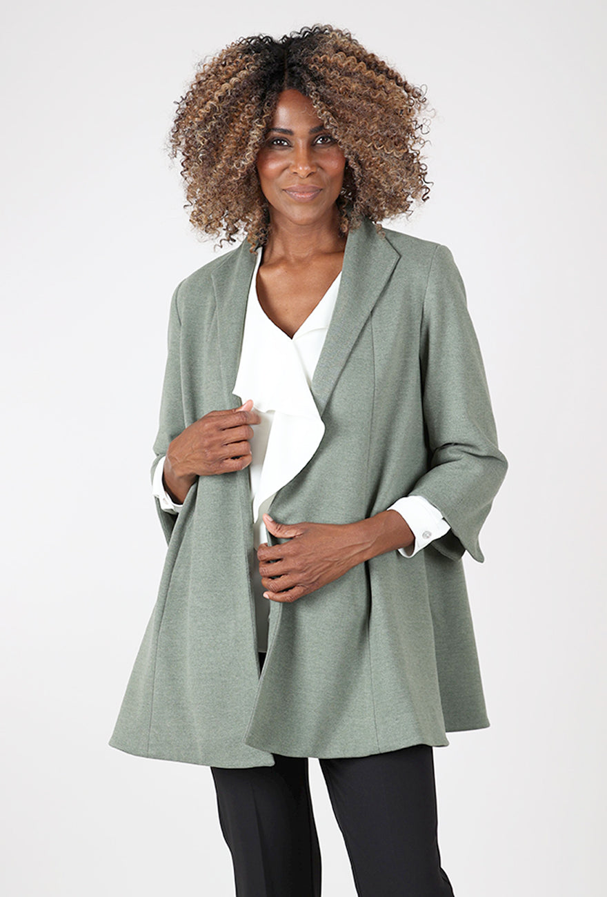 Estelle & Finn Brushed Swing Coat, Olive 