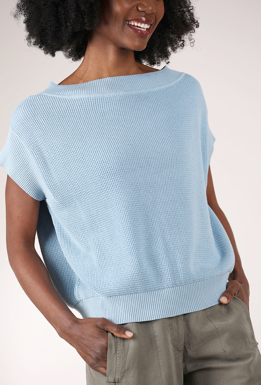 Planet Square Thermal Knit Sweater Tee, Cameo 