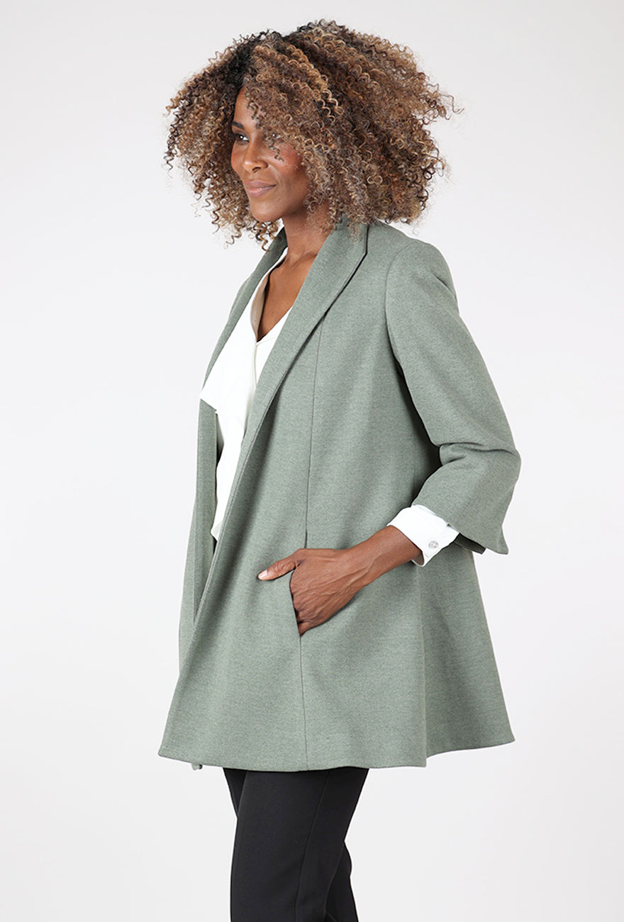 Brushed Swing Coat, Olive