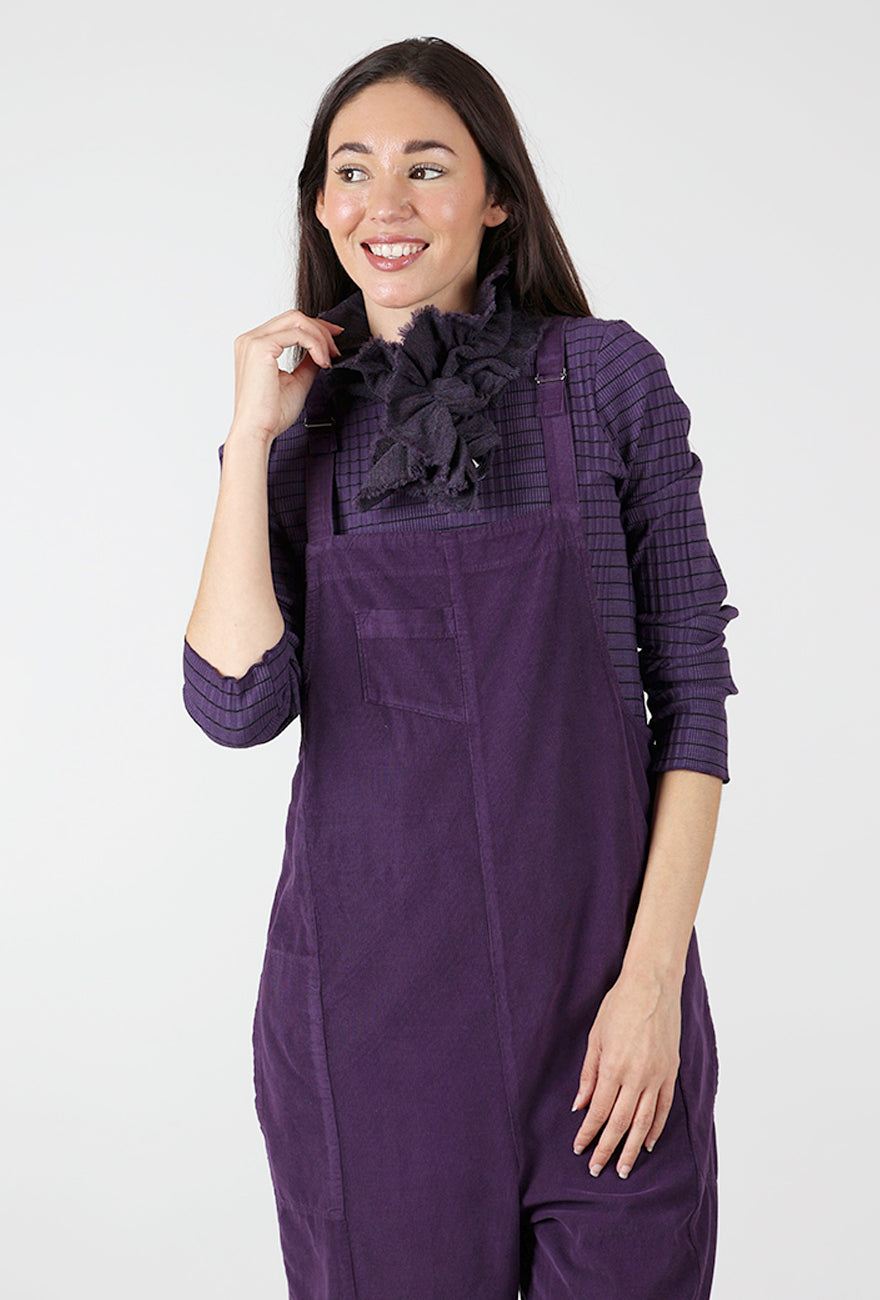 Tattered Wool Flounce Scarf, Plum Melange