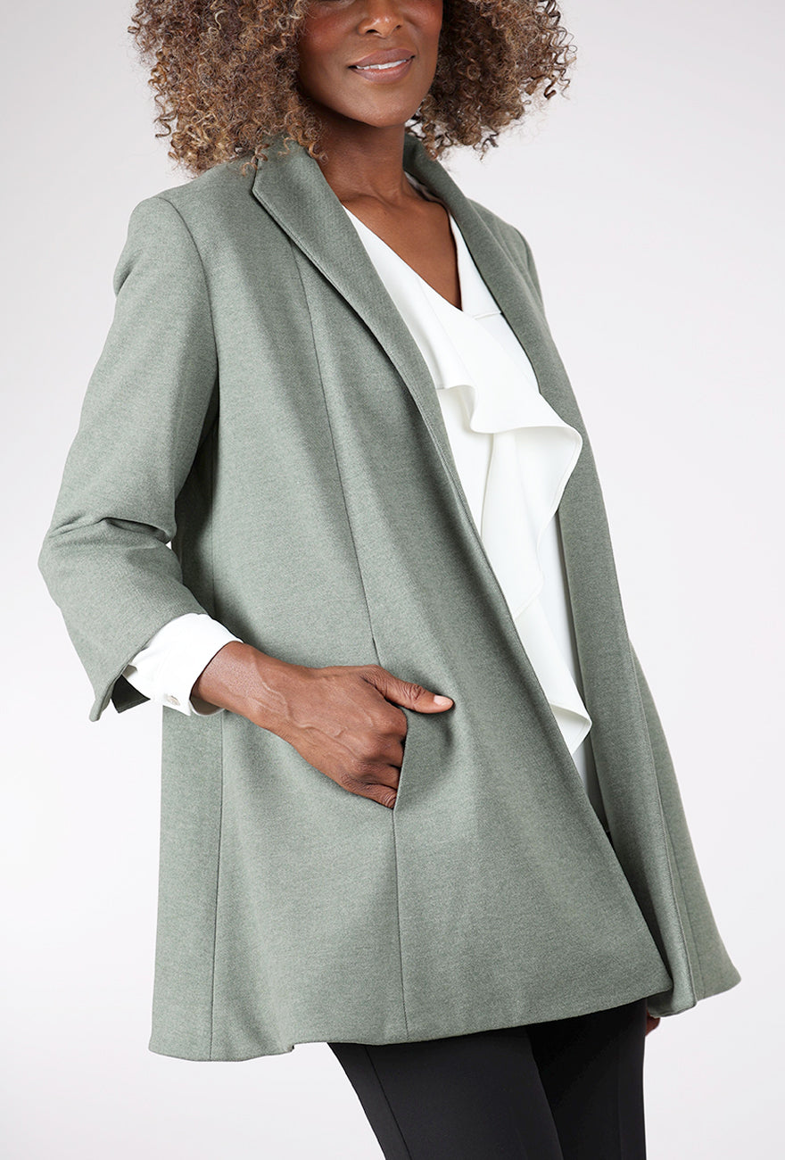 Brushed Swing Coat, Olive
