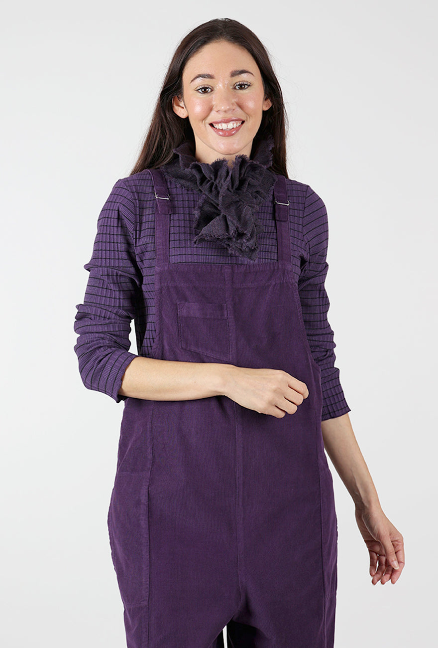 Tattered Wool Flounce Scarf, Plum Melange Angle 2