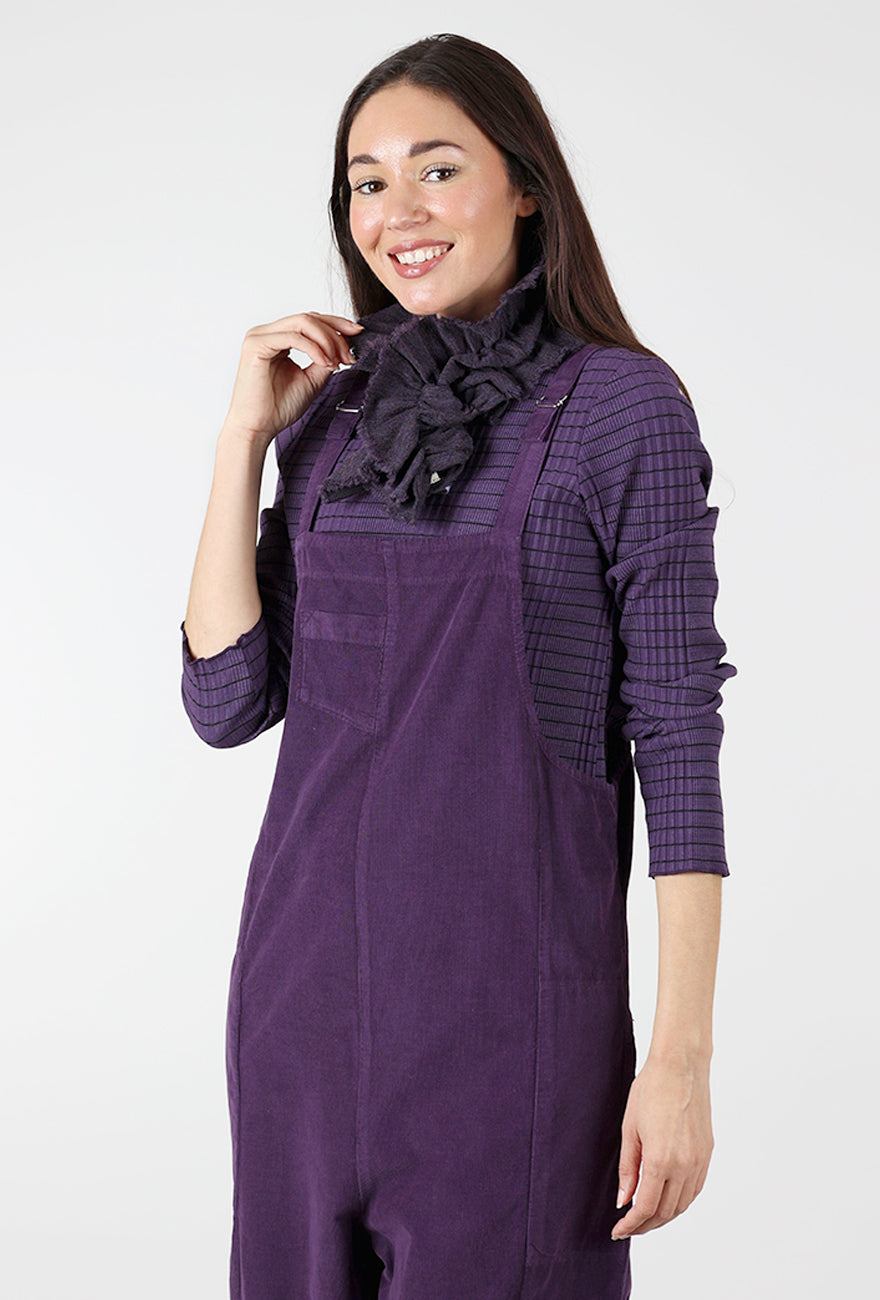 Tattered Wool Flounce Scarf, Plum Melange