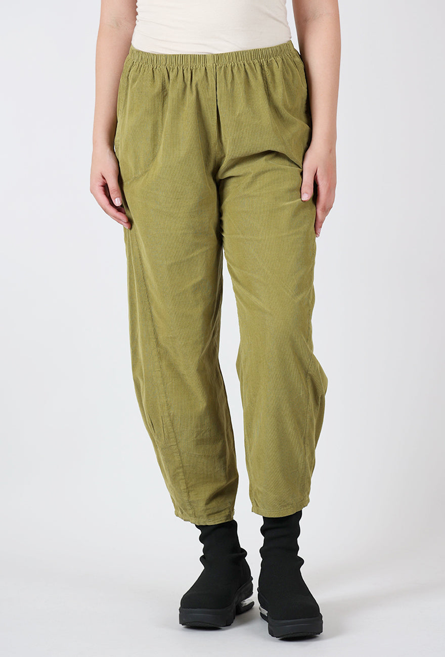 Baby Cord Pleat Pants, Avocado