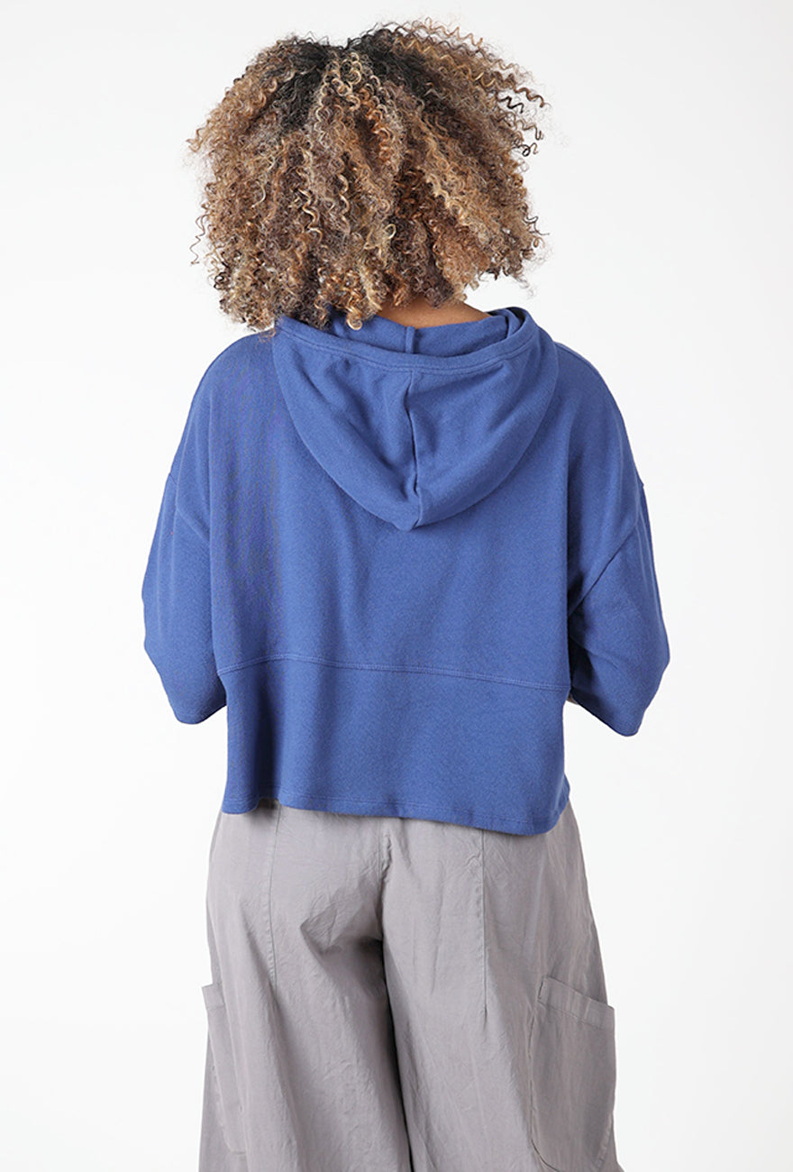 Lurdes Bergada Vibrant Hooded Sweater, Azure 