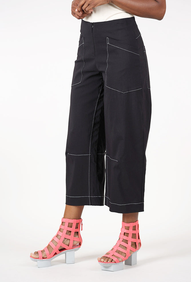 Porto Rimini Pant, Contrast Stitch Black 