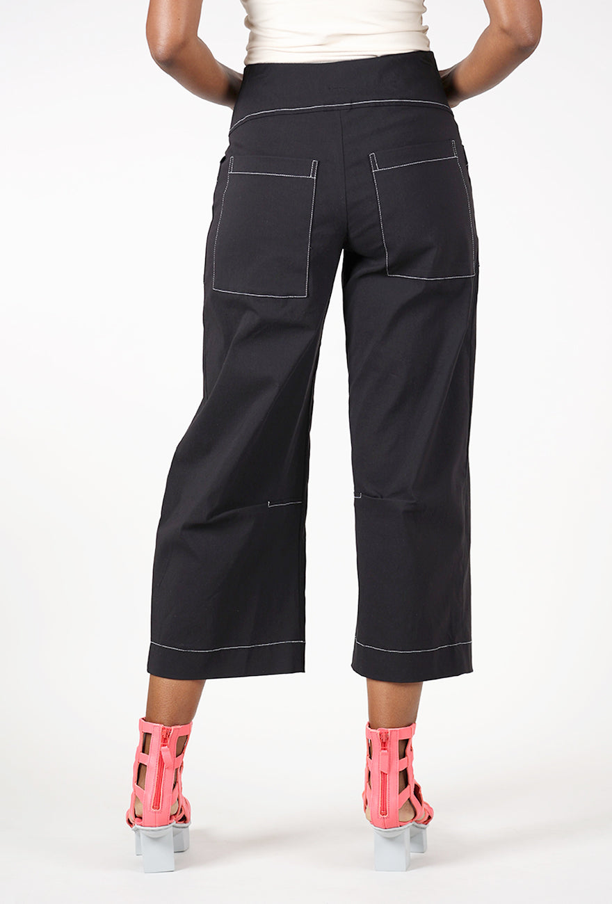 Rimini Pant, Contrast Stitch Black