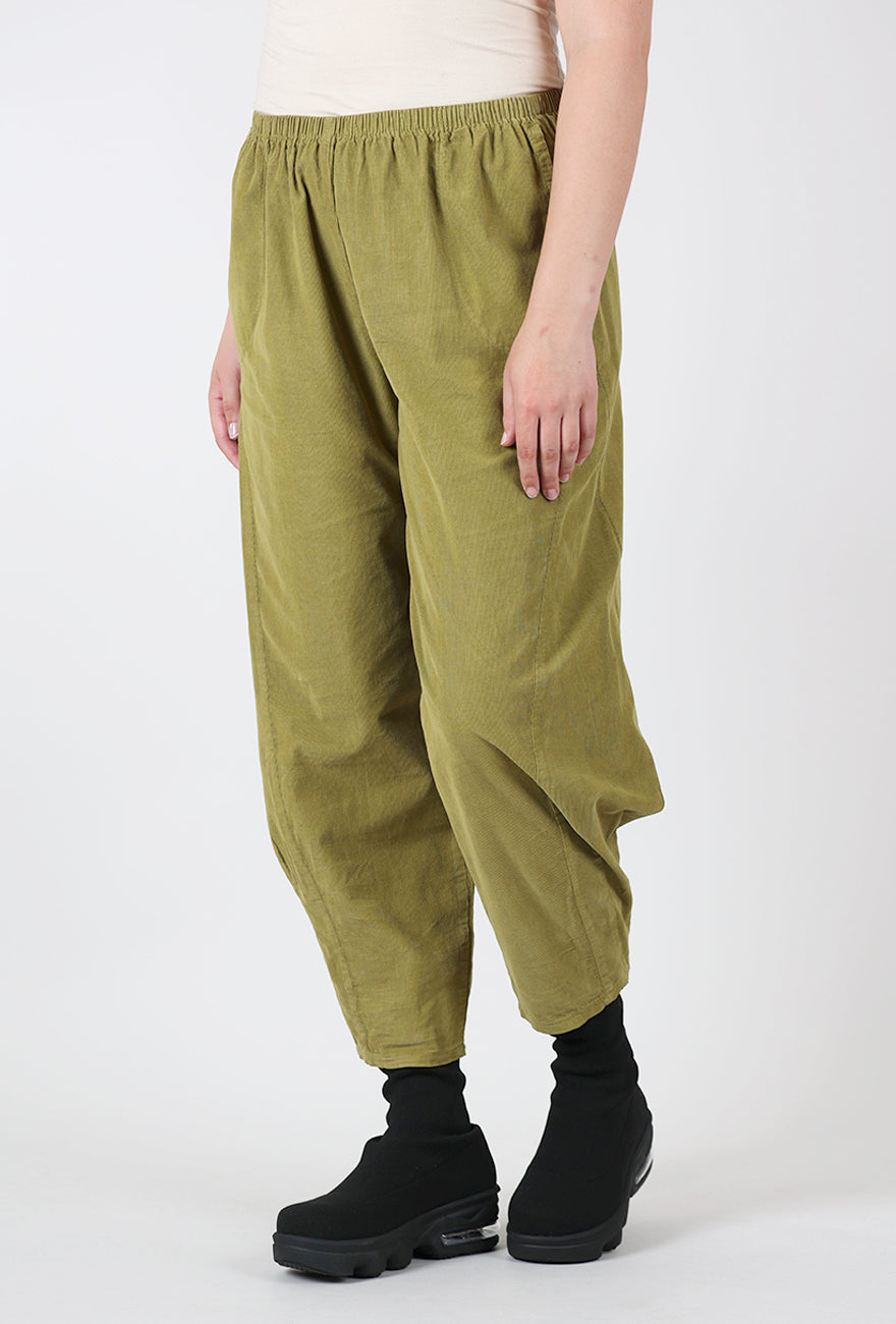 Baby Cord Pleat Pants, Avocado