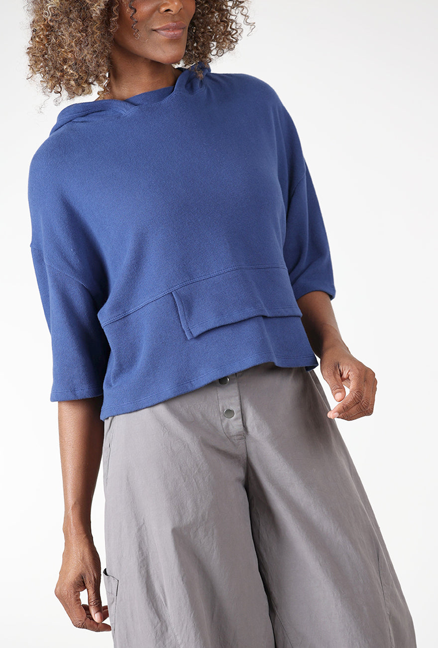 Lurdes Bergada Vibrant Hooded Sweater, Azure 