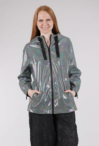 Nikki Jones Reflective Hooded Jacket, Silver 