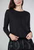 Lilla P Front-Seam Long-Sleeve Tee, Black 