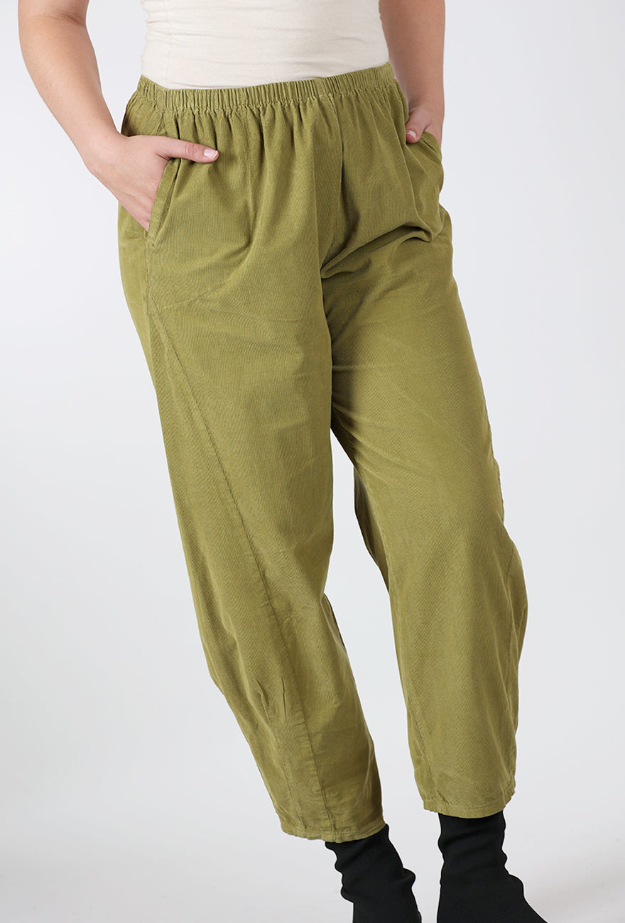 Baby Cord Pleat Pants, Avocado Angle 4