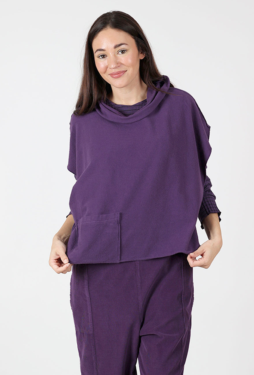 Fleece Cowl Topper, Mulberry