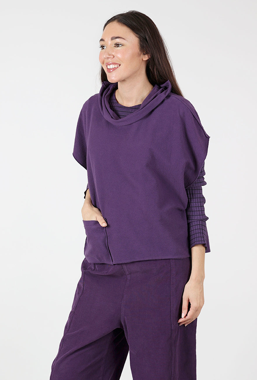 Fleece Cowl Topper, Mulberry