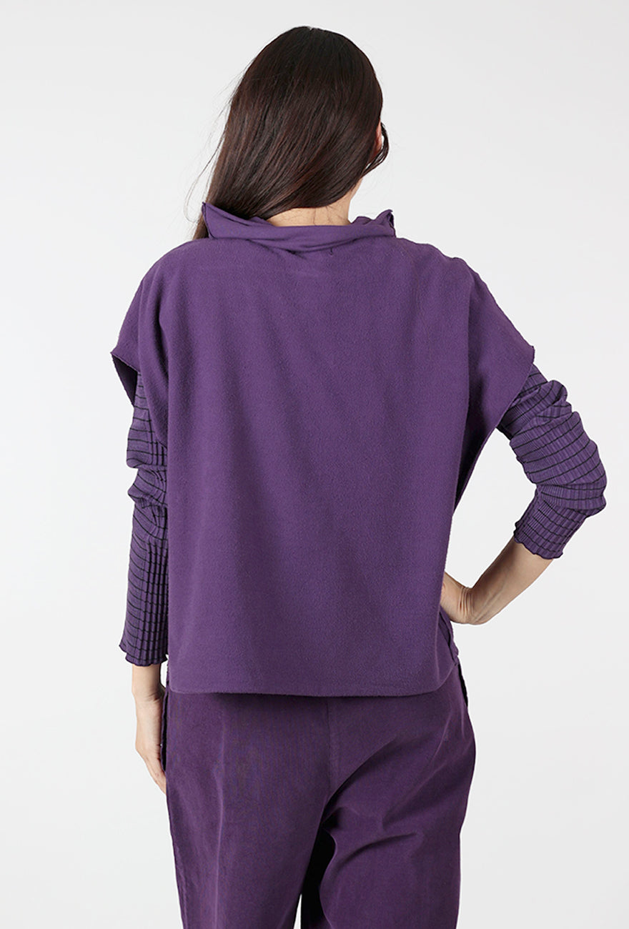 Fleece Cowl Topper, Mulberry