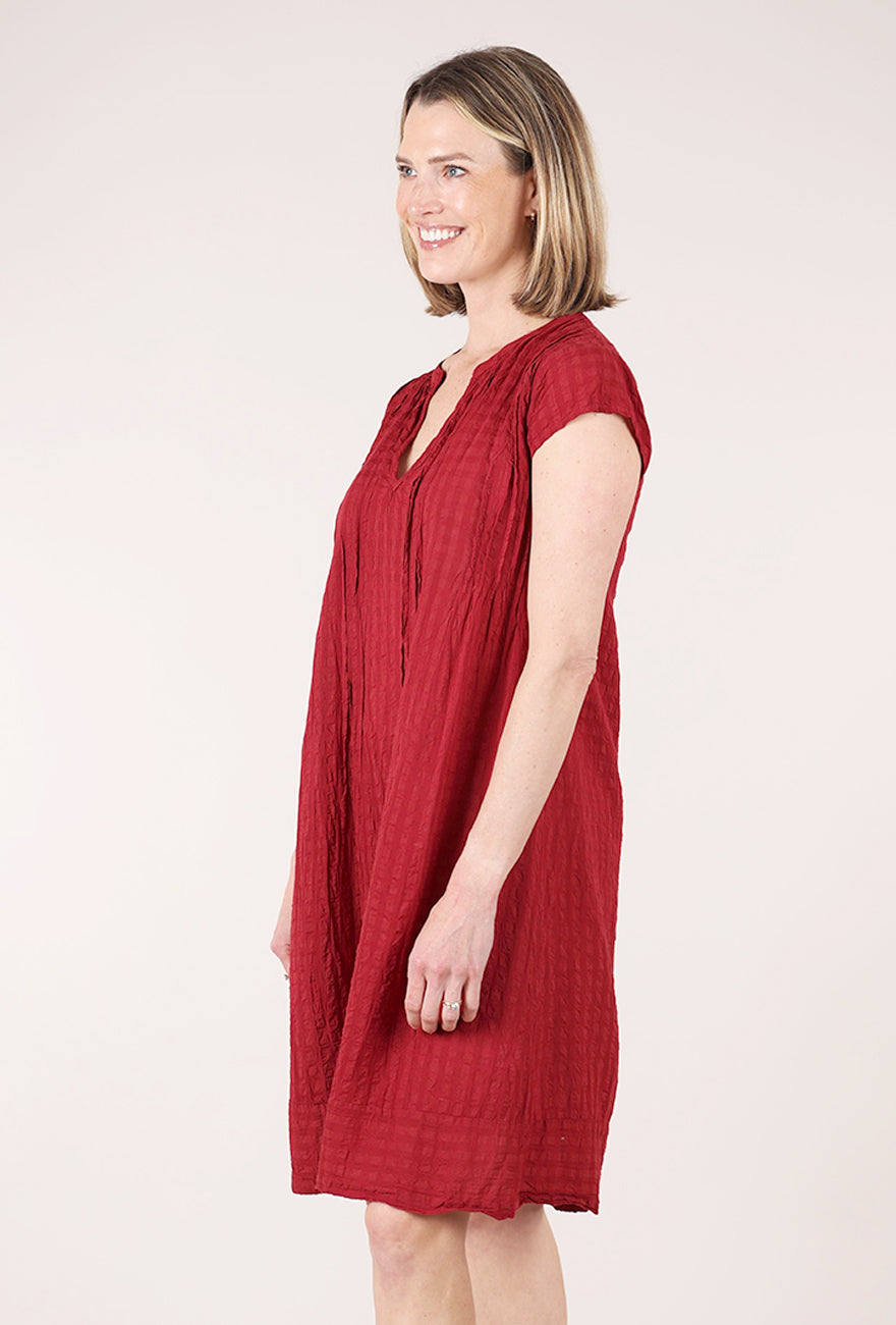 Dolma Aya Dobby Dress, Maroon 