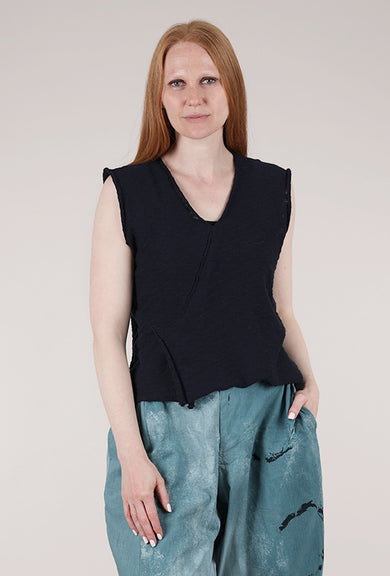 Paper Temples Babs Sweater Tank, Navy 