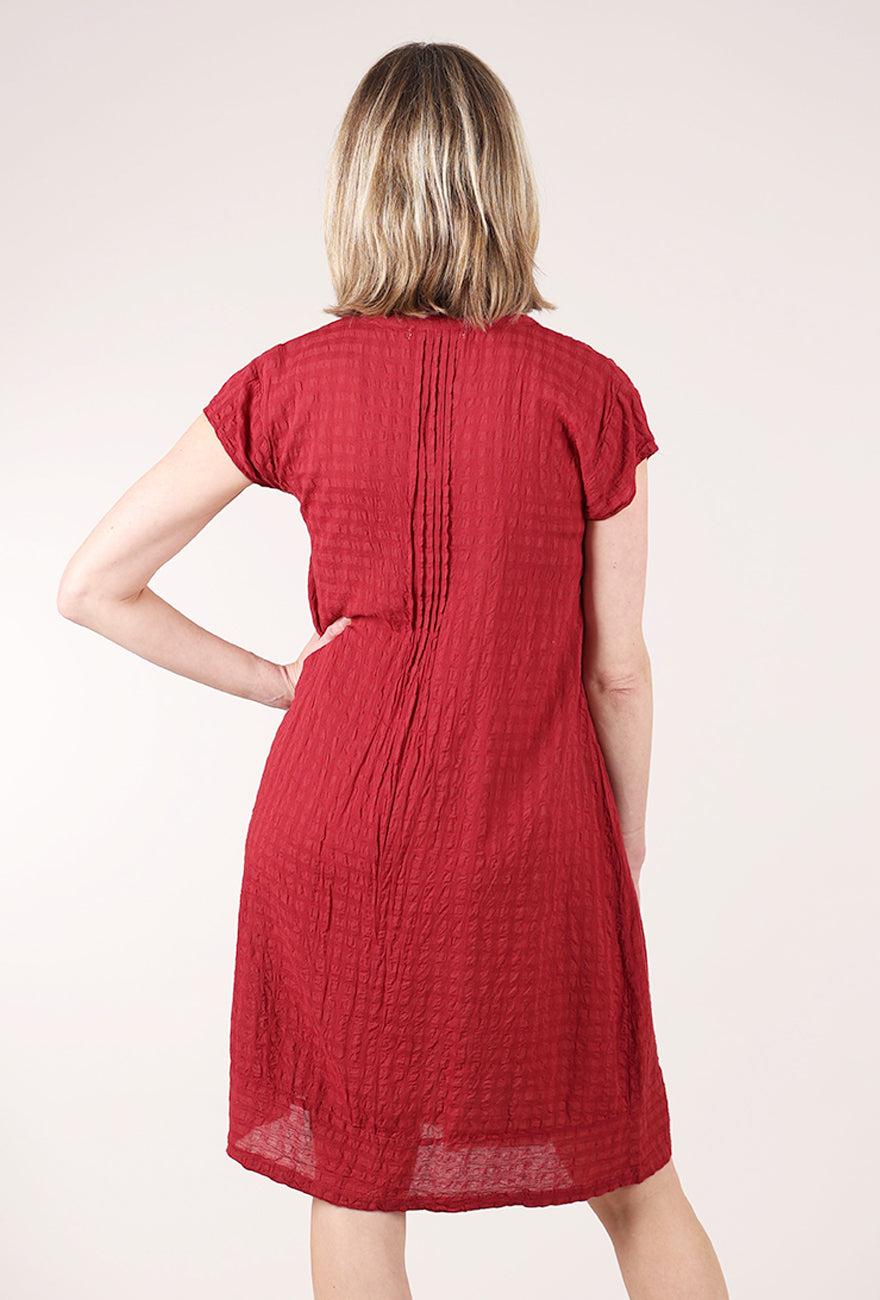 Dolma Aya Dobby Dress, Maroon 