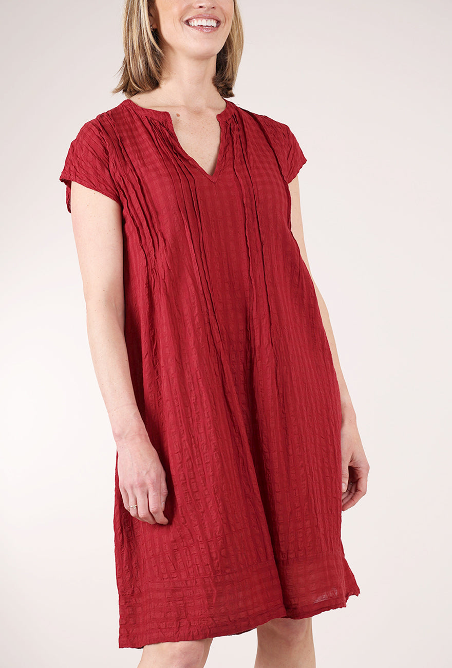 Dolma Aya Dobby Dress, Maroon 